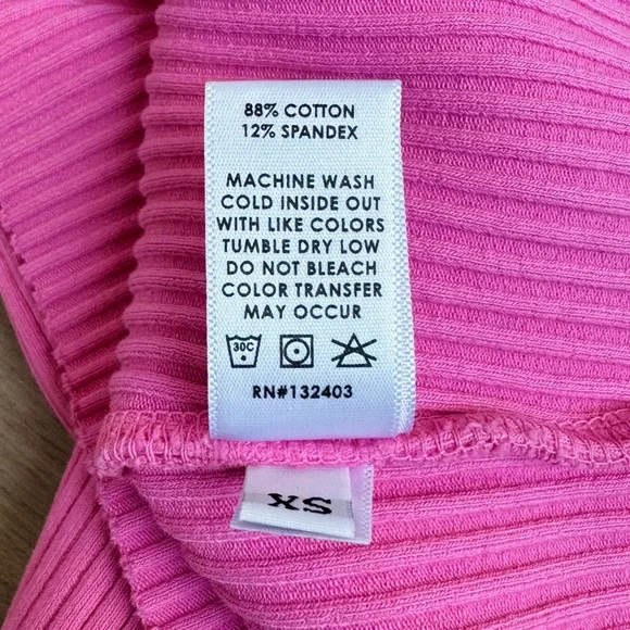 Cotton Citizen Ribbed Cropped Tank Top Bubblegum Pink XS - Picture 6 of 6